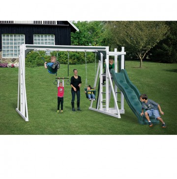 Vinyl Swing Set A1 by Swing Kingdom - White & Green - A1-White-Green-Swing-Set-360x365.jpg